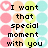 Pixelated text reads 'I want that special moment with you one i want to love FOREVER!!!!' over pastel circles and hearts on a white background.