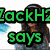 A pixelated image with green and yellow text overlays on a background featuring two people, one holding a microphone.