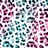 Pixelated pattern of overlapping pink, teal, and black shapes on white background with gray corner overlay.