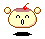 Pixel art character with cherry-topped dessert head, two ear-like protrusions on left side, and black shadow below.