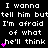 Black background with white text repeating 'I wanna tell him but I'm afraid of what he'll think' and pink heart symbols, animated to pulse.