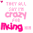 Pixelated pink text animation on white background showing two frames of a phrase with varying letter opacity and color intensity.