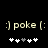 Pixelated text and symbols on black background with two identical of text and star-like shapes, one showing a gray star in the third position while the other shows a white star in the fourth position