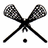 Pixelated icon shows crossed lacrosse sticks with a ball on white background, red text reads "He broke my heart... So I broke his stick!"