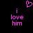 Pixelated pink text and heart symbol on black background, with visible animation changes between frames.