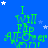Blue background with white stars and green text reading "I Will Flip All-Over" in a pattern