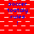 Red background with white checkered pattern and blue text reading "soccer toatally rules !" repeated across the image.