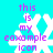 Pixelated cyan background with white snowflake and purple text reading 'this is my example icon' in four identical quadrants.
