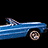 Animated contact sheet of a blue convertible car in six sequential frames showing motion across the frame, displayed on black background with gray transparency grid.