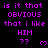 Purple text on black background reads "is it that obvious that i like HIM ??" with a small heart symbol, repeated in a pattern