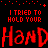 Red pixelated text on black background with repeated phrases and partial words, transitioning from 'Hand' to 'Grup' in large central letters.