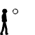 Black stick figure with circular head and rectangular body stands facing right, holding a white circle above its shoulder in showing slight movement