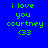 Blue background with green text reading "i love you courtney <33" and red rectangular overlays in various positions across the image.