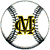 A pixelated circular icon with a central stylized 'M' in yellow and black, surrounded by a gray and blue ring with four arrow-like extensions.