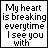 Animated contact sheet showing 11 frames of a pixelated heart animation with text panel on left, each frame containing 'HER' text and pink dot patterns that evolve from solid heart to scattered dots.