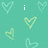 Pixelated teal background with scattered heart outlines and partial text fragments reading 'i miss ally!' in white block letters.