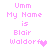 Pixelated pink text on white background reads 'Umm My Name is Blair Waldorf' with a heart symbol, displayed in two identical vertical