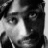 Black-and-white pixelated buddy icon featuring a partial face on the left and bold text "Thug Life" on the right, with visible dithering and anti-aliased edges.