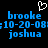 Pixelated blue text on black background with white heart symbol above, showing identical static display of names and date.