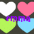 Pixelated heart-shaped icons in white, pink, green, and light blue arranged in a with purple text 'emma' overlaid on some hearts