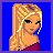 A 4-frame pixel art contact sheet showing a blonde female character in various poses with text "LONG and LEAN" on the fourth frame, all against solid blue backgrounds.