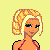 Pixel art contact sheet showing four vertical panels with a blonde woman character and text reading "Life is too short to be anything but happy!" in alternating yellow and blue backgrounds.