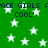 Green background with white stars and repeated dark blue text reading "ACE GIRLS ACE COOL!" in pixelated font.