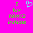 A bright pink background displays green pixelated text and a light blue heart symbol, with the left side showing an animated heart that changes from solid to outline.