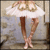 Pixelated image of a person in ballet pose with white tutu and brown tights against muted background.
