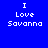 Four pixelated text display "I Love Savanna" in white on blue, teal, green, and dark teal backgrounds
