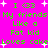 Bright pink background with green pixelated text repeating 'I <3 My friends Like a Fat kid Loves cake' and white starbursts scattered throughout.