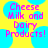 Pixelated text reads "Cheese Milk and Dairy Products!" in pink on a yellow background with blue circular shapes.