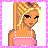 Pixel art contact sheet showing a blonde female character in three frames with text below reading "Blonds Have More" and "Fun" on separate panels.