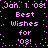 Pixelated pink text on black background reads 'Jan. 1, '08! Best Wishes for '08!' with dotted border and repeated pattern.