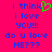 A static pixel art image with a bright pink background displays blue text and a green heart symbol.