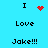 Pixelated blue background with black text and red pixel art symbols, showing two identical text blocks with animated red heart and starburst symbols.