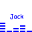Blue pixelated text 'Jack' appears above two of blue horizontal bars on a white background, with the bars changing pattern across observations