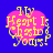 Four identical pink heart-shaped icons with yellow text "My Heart Is Yours!" on a blue background, arranged in a