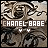 identical pixelated icons featuring a stylized 'C' logo, "CHANEL BASE" text, and two white heart symbols on a brown background