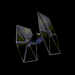 Animated sequence of a starfighter with rotating wings and changing body orientation against black background.
