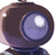 Pixelated static icon of a dark brown diving helmet with purple-tinted glass and white highlights on the lens, set against transparent background.