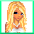 Pixel art contact sheet showing a blonde female character in white top on left and blue grid with text "BEACH BUM" on right, framed by green border.
