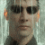 Four identical pixelated faces in a , each wearing dark sunglasses and an orange earpiece against a light gray background