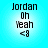 Pixelated text 'Jordan Oh Yeah <3' on a light blue gradient background with four identical arranged in a