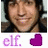 Two side-by-side animated frames of a person's face with a purple lip piercing, below which is pink text and a solid purple heart symbol on white background.