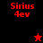 Red and black pixelated image with 'Sirius 4ev' text, two star icons in opposite corners, and a split background.