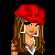 Pixel art character in red outfit with star accents, shown from full body to partial views