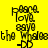 Four display identical text in different color schemes: yellow, pink, purple, and coral backgrounds with black pixelated lettering