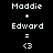 Four display 'Maddie + Edward = <3' text with varying background colors and text color contrasts