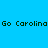 Blue background with dark green text 'Go Carolina' and a central circular gradient effect that shifts in intensity across frames.
